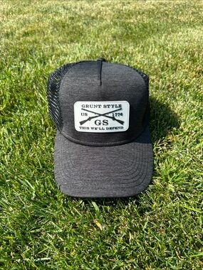 Grunt Style Black Patch Mesh Cap